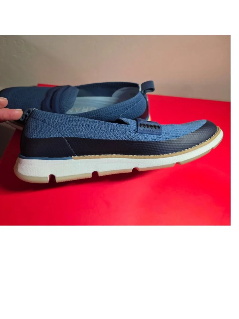 Cole Haan 4.ZERØGRAND Knit Loafers Navy Blue Women's 8.5 B  Worn Twice